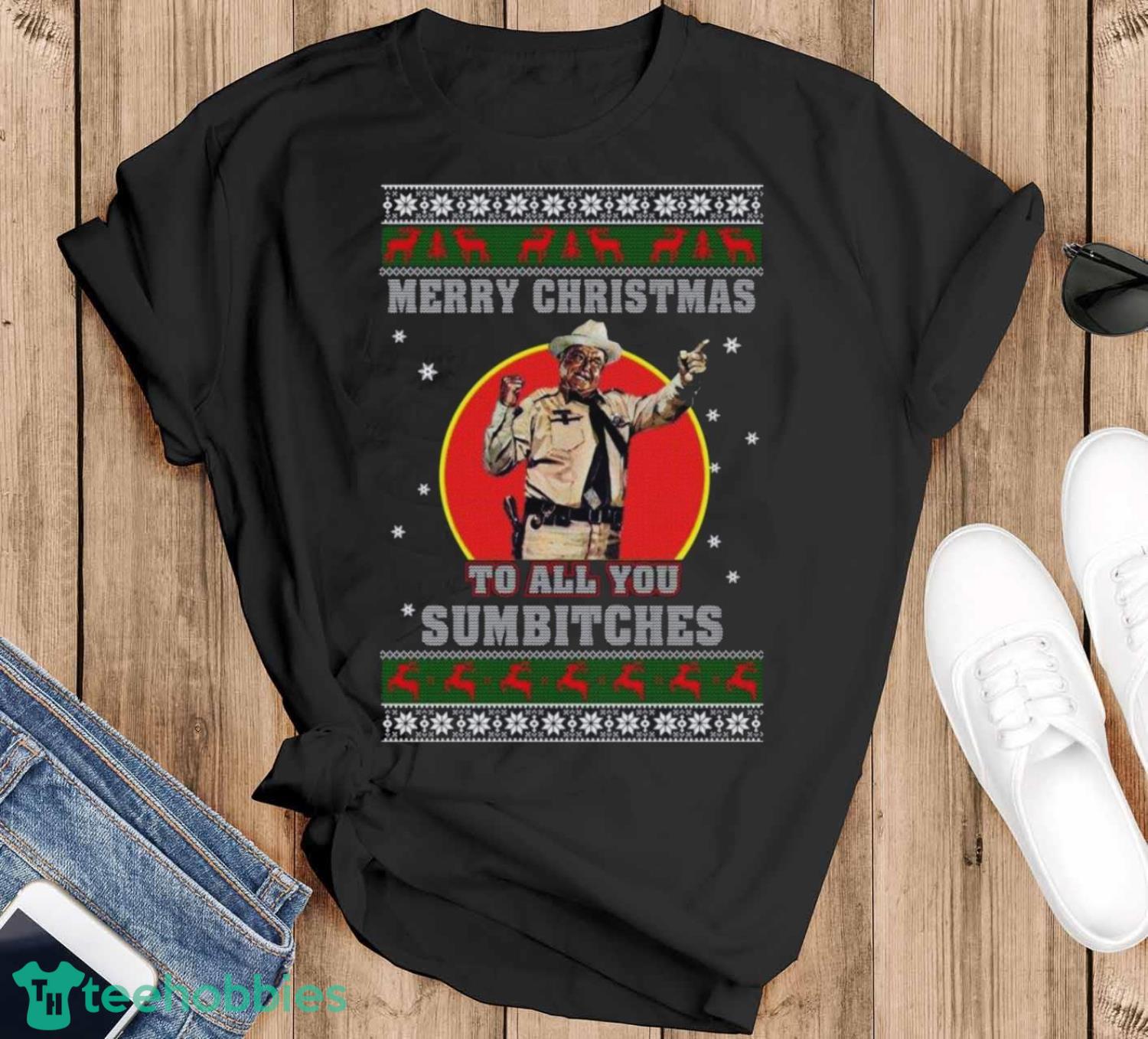 Buford T Justice Merry Christmas To Sumbitches Xl Black T-shirt