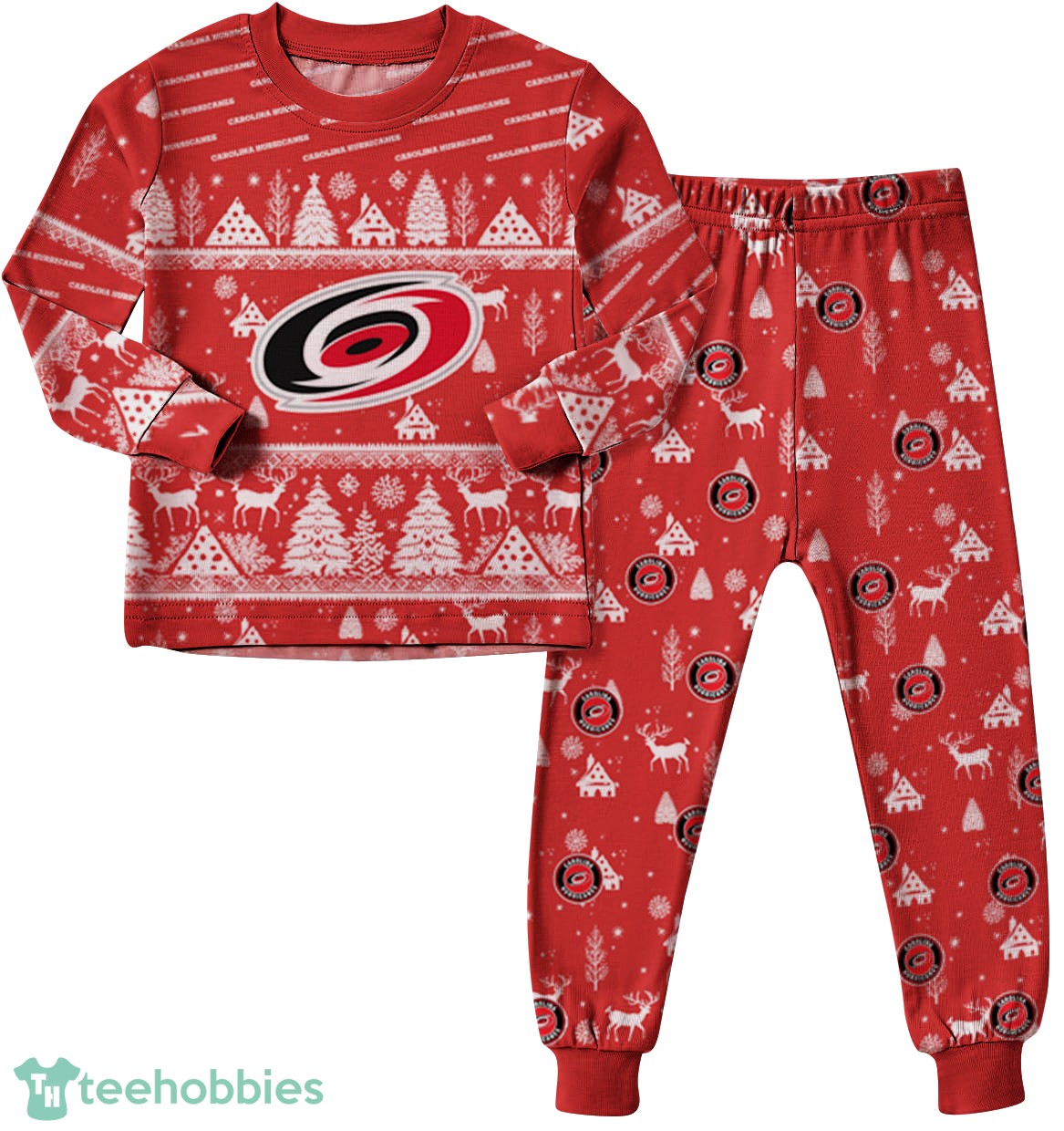 Carolina Hurricanes Christmas Pattern Family Matching Pajamas Sets Best Gift For Christmas