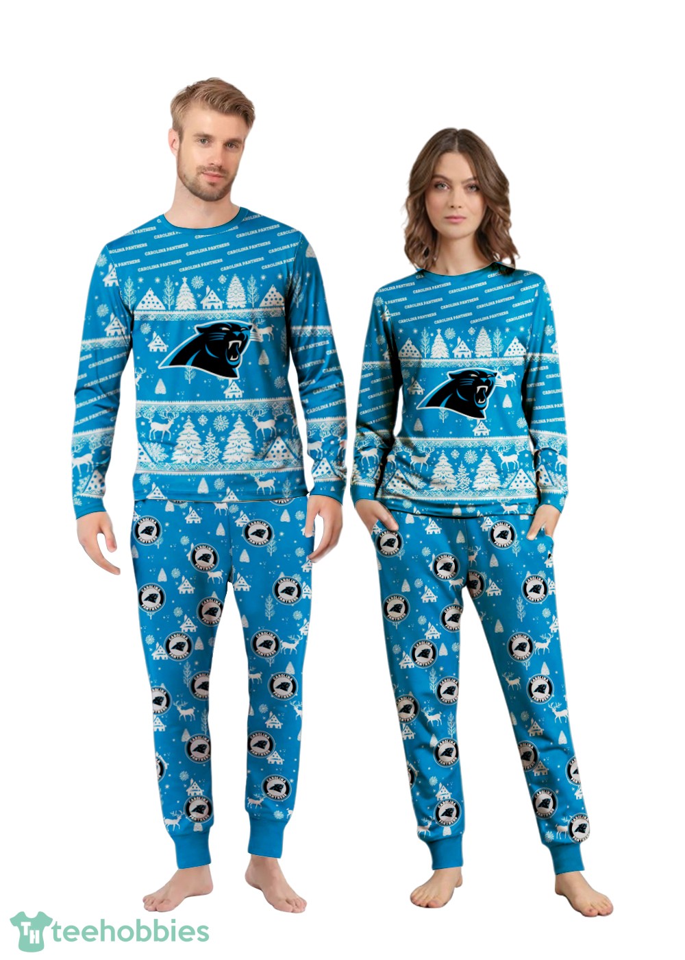 Carolina Panthers Christmas Pattern Family Matching Pajamas Sets Best Gift For Christmas
