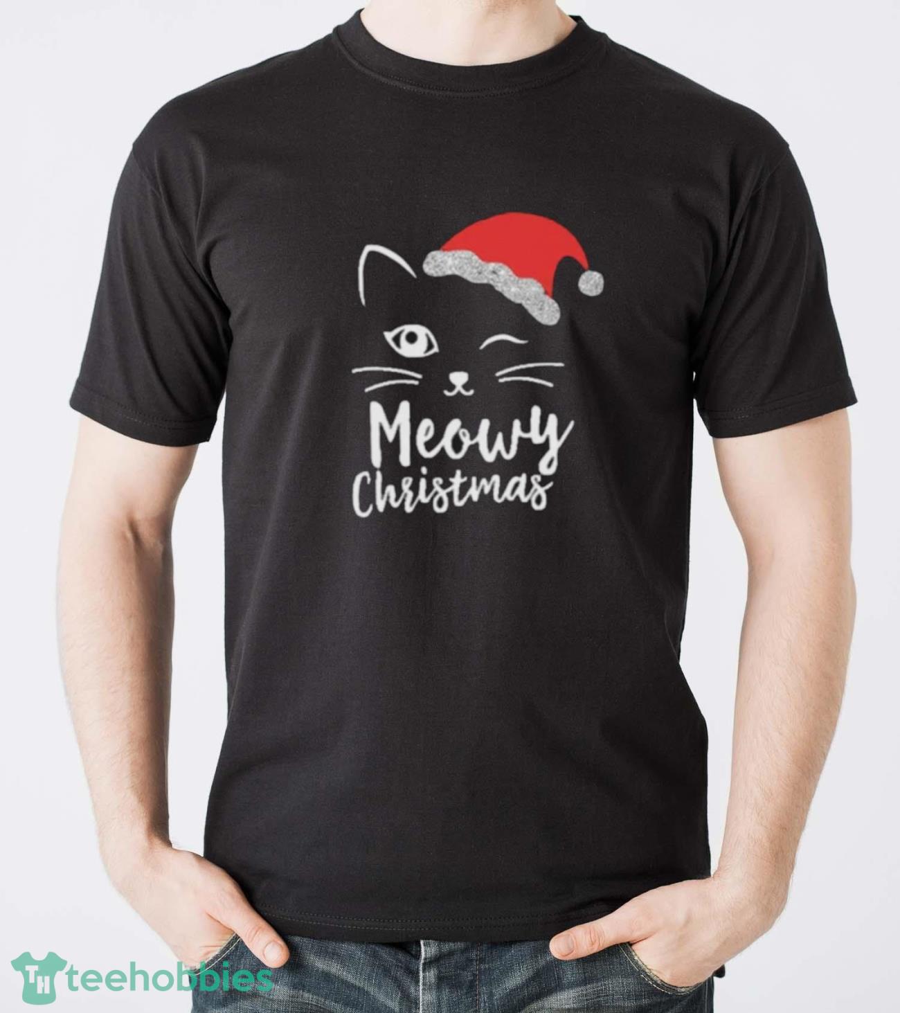 Cat Face Meowy Christmas T-Shirt