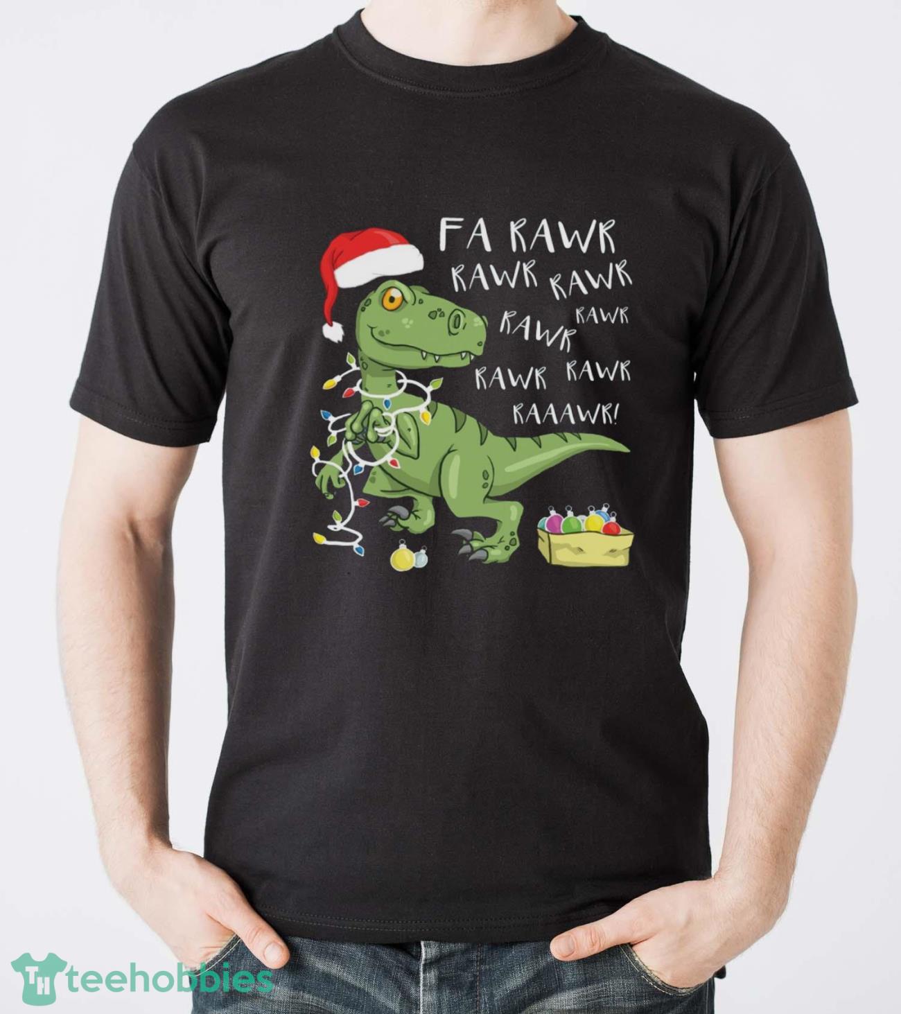 Christmas Dinosaur WP Shirt-Fa Rawr Rawr Dinosaur T-rex Shirt-Dinosaur Shirt