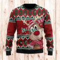 Christmas Reindeer Knitted Ugly Sweaters, Merry Christmas Ugly Sweaters
