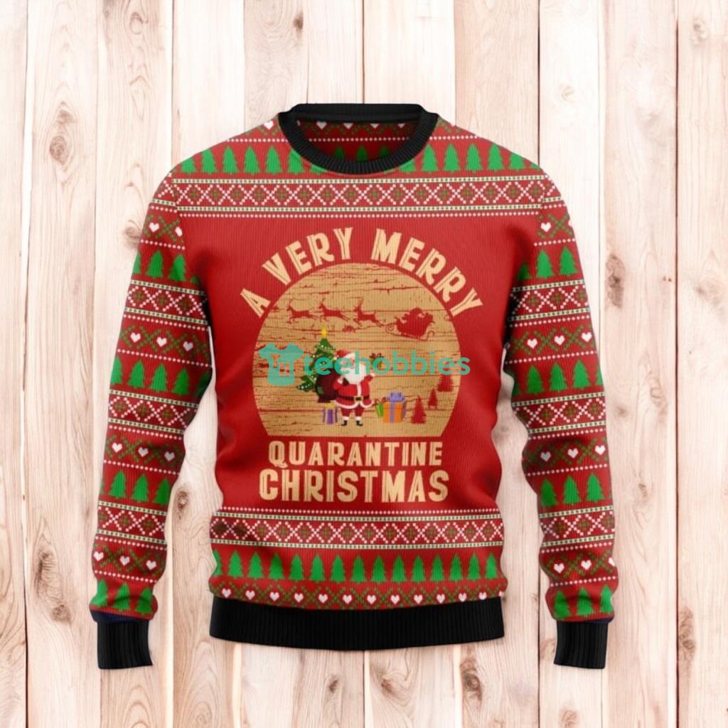 Christmas Ugly Sweater A Very Merry Quarantine Christmas Funny Unisex Sweater Gift