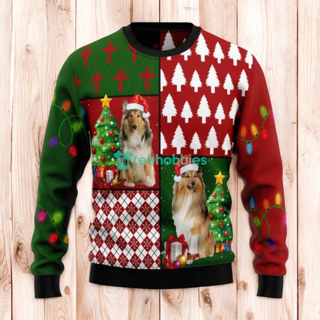 Christmas Ugly Sweater Collie Hohoho Funny Unisex Sweater Gift
