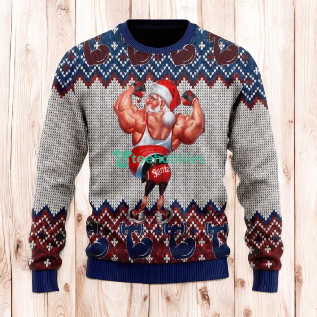 Christmas Ugly Sweater Cute Santa Claus Gym Ugly Sweaters, Merry Christmas Ugly Sweaters