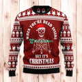 Christmas Ugly Sweater Dead Inside But Christmas Skull Funny Unisex Sweater Gift
