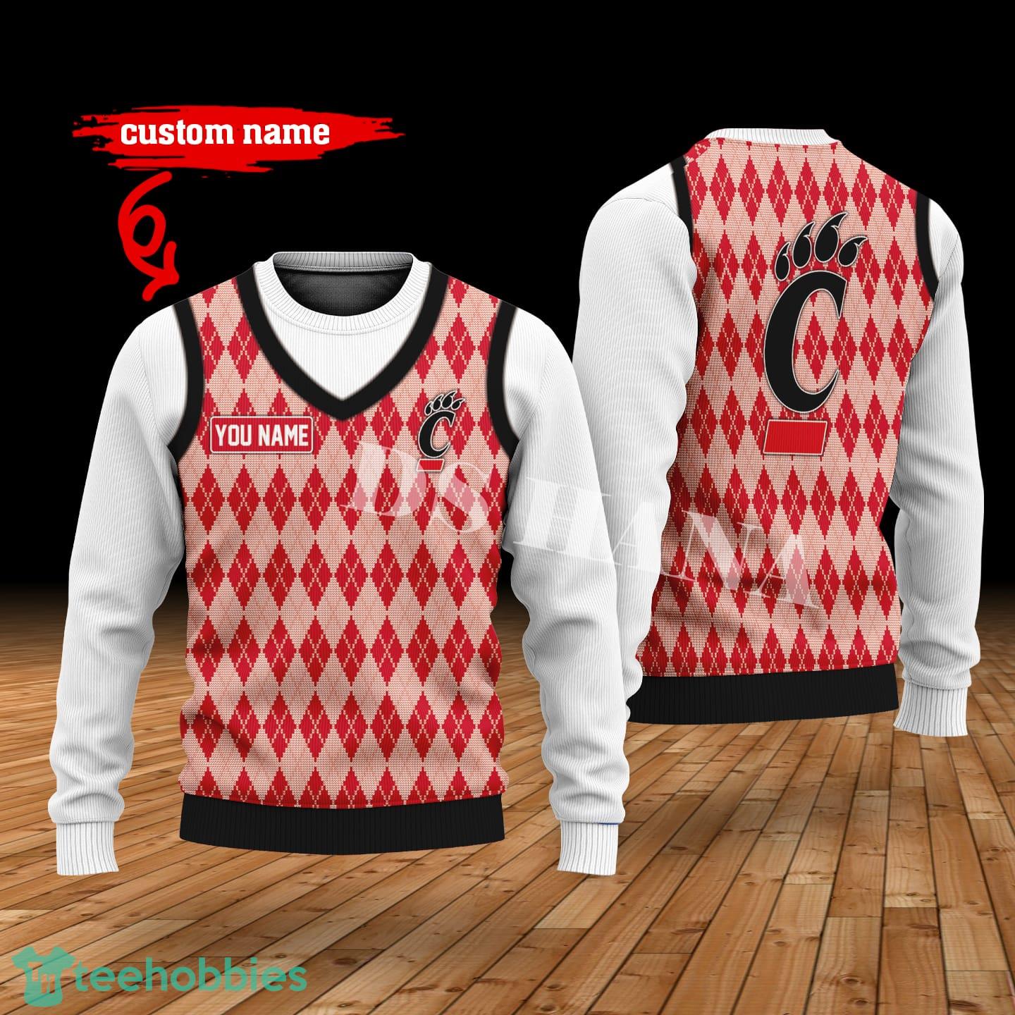 Cincinnati Bearcats Custom Name New Style Sweater Ghile Style 3D Print Christmas Sweater