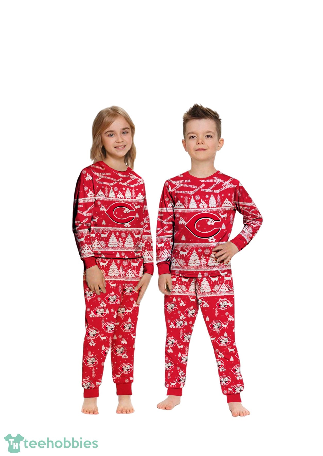 Cincinnati Reds MLB Christmas Pattern Family Matching Pajamas Sets Best Gift For Christmas