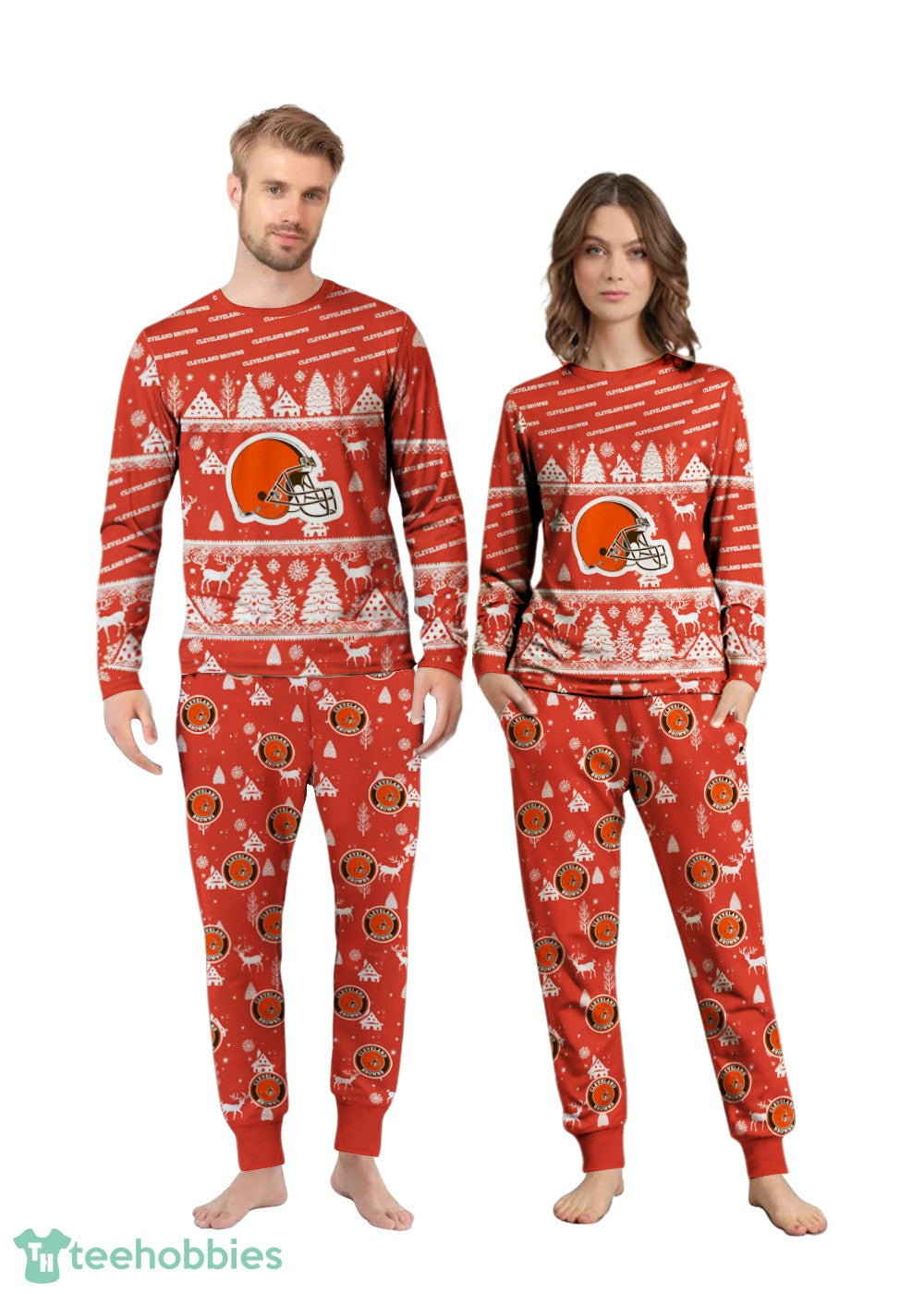 Cleveland Browns Christmas Pattern Family Matching Pajamas Sets Best Gift For Christmas