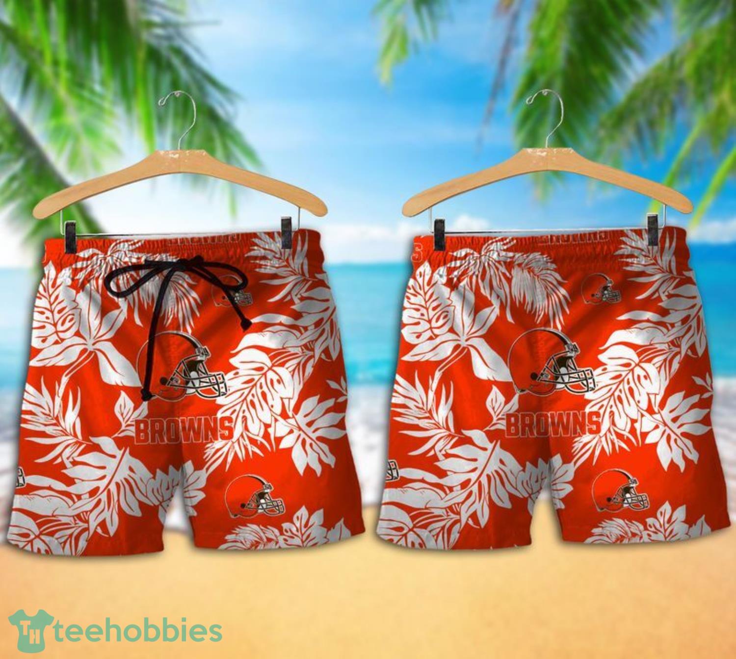 Cleveland Browns Tropical Pattern Combo Hawaii Shirt and Shorts For Fans