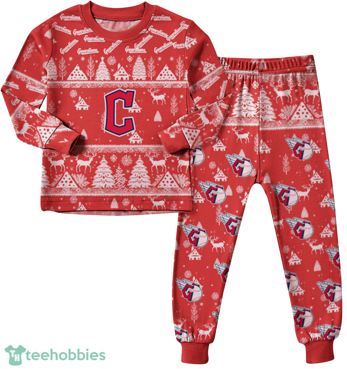 Cleveland Guardians MLB Christmas Pattern Family Matching Pajamas Sets Best Gift For Christmas