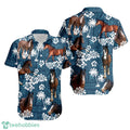 CLYDESDALE HORSE Blue Tribal Hawaiian Shirt