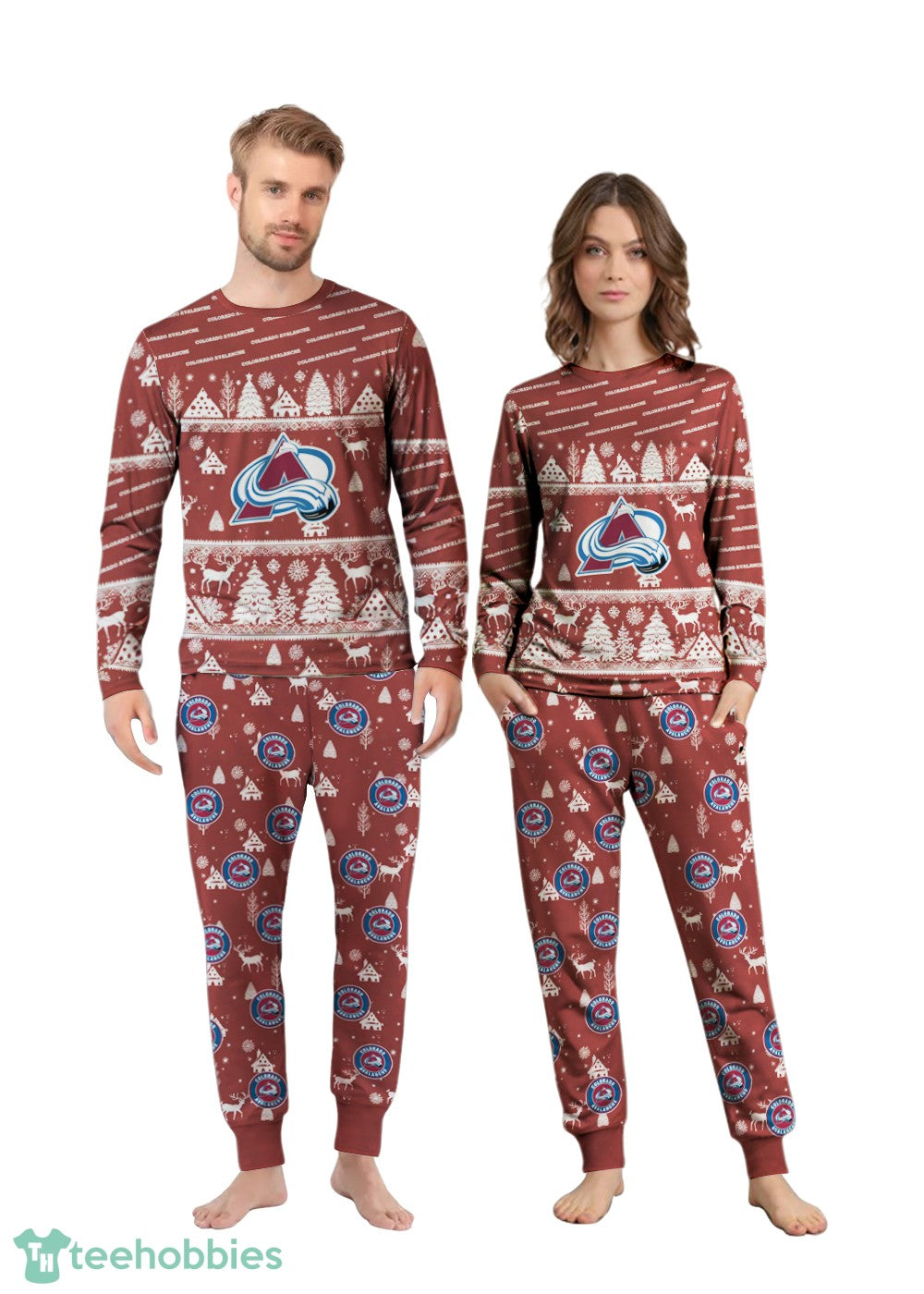 Colorado Avalanche Christmas Pattern Family Matching Pajamas Sets Best Gift For Christmas
