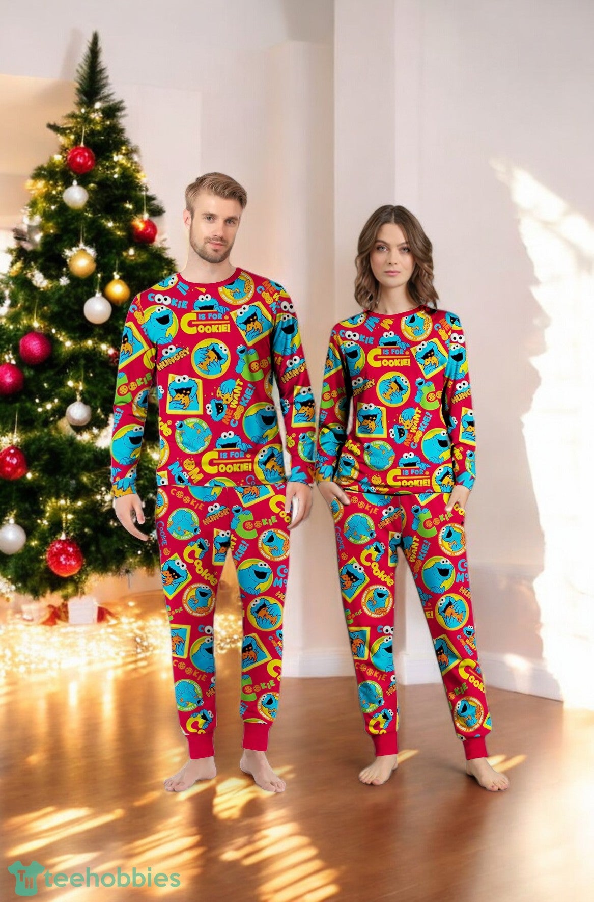 Cookie Monster Christmas Me Want Cookie Family Matching Pajama Se