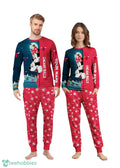 Custom Name Chicago Bulls Cartoon Mouse Couple Christmas Matching Pajamas Set