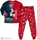 Custom Name Cincinnati Reds Cartoon Mouse Couple Christmas Matching Pajamas Set