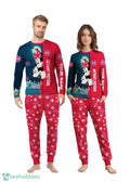 Custom Name Detroit Pistons Cartoon Mouse Couple Christmas Matching Pajamas Set