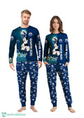 Custom Name Edmonton Oilers Cartoon Mouse Couple Christmas Matching Pajamas Set