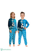Custom Name Los Angeles Chargers Cartoon Mouse Couple Christmas Matching Pajamas Set
