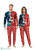 Custom Name Texas Rangers Cartoon Mouse Couple Christmas Matching Pajamas Set