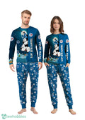 Custom Name Toronto Blue Jays Cartoon Mouse Couple Christmas Matching Pajamas Set