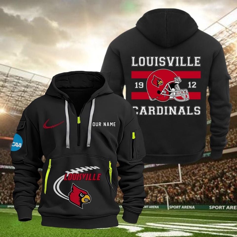 Custom Louisville Cardinals Tactical Quarter Zip Hoodie