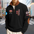 Custom Maryland Terrapins Men's Striped Half-Zip Sweatshirt