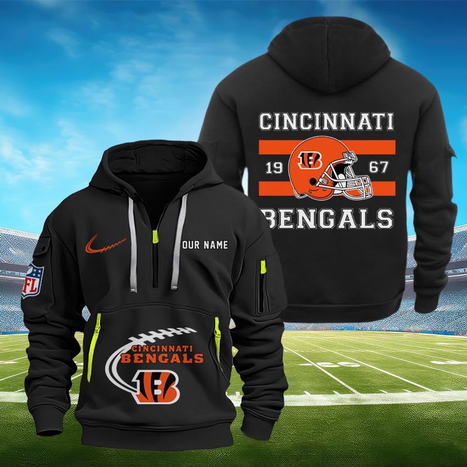 Cin.cinnati Custom Football Tactical Quarter Zip Hoodie