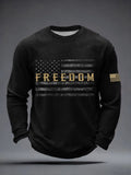 Men's America Freedom Print Waffle Long Sleeve Sweatshirt