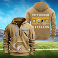 Custom Name Pittsburgh Steeler Quarter Zip Tactical Hoodie