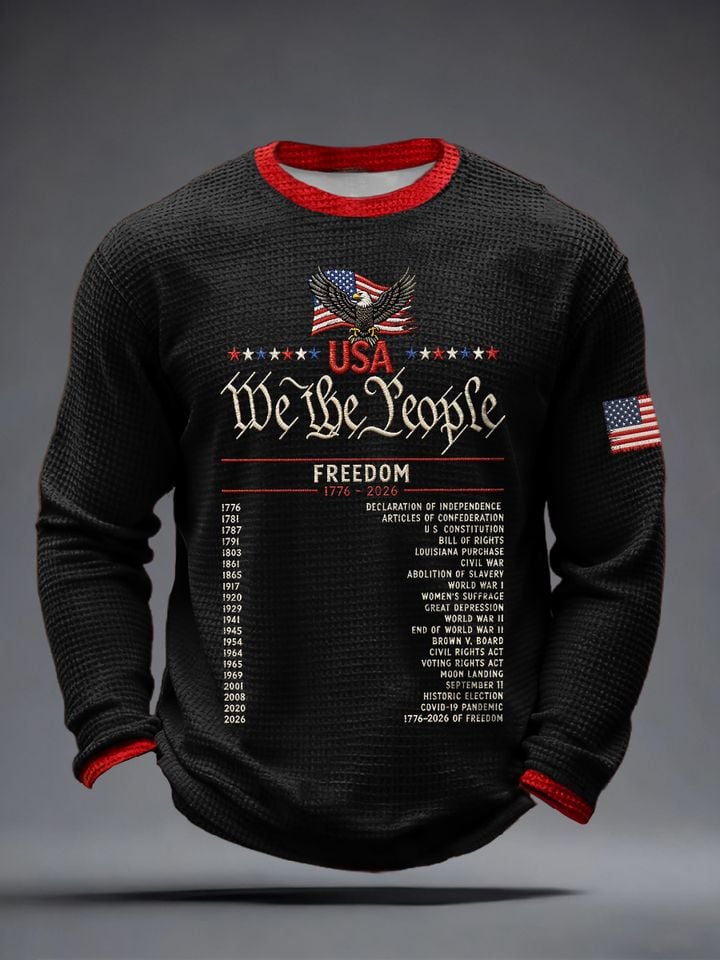 Men's USA 1776-2026 Print Waffle Sweatshirt