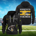 Custom Name Minnesota Vikings Tactical Quarter Zip Hoodie