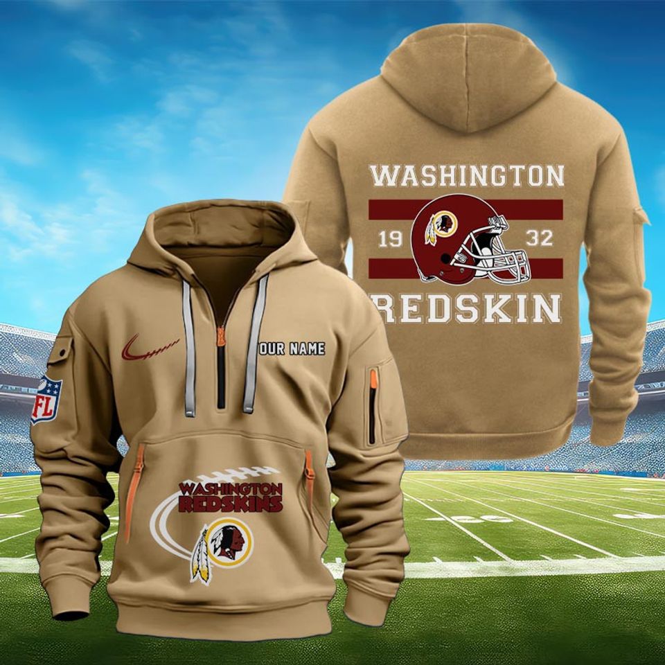 Custom Washington Redskins Tactical Quarter Zip Hoodie