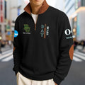 Custom Baylor Bears Men's Striped Half-Zip Sweatshirt