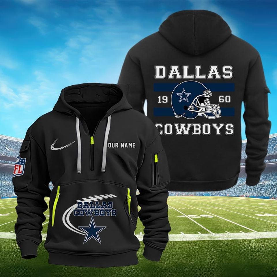 Dallas Football Custom Tactical Quarter Zip Hoodie
