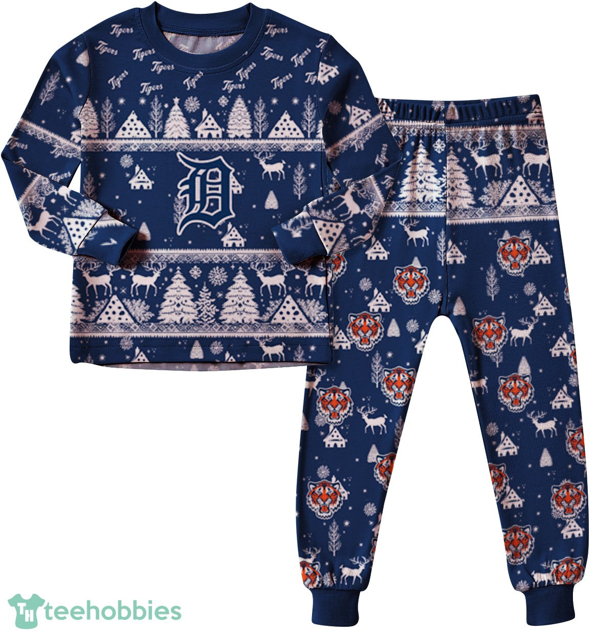 Detroit Tigers MLB Christmas Pattern Family Matching Pajamas Sets Best Gift For Christmas