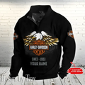 Haarleyy Davidson With Eagle Pattern Stand Collar Sweatshirt