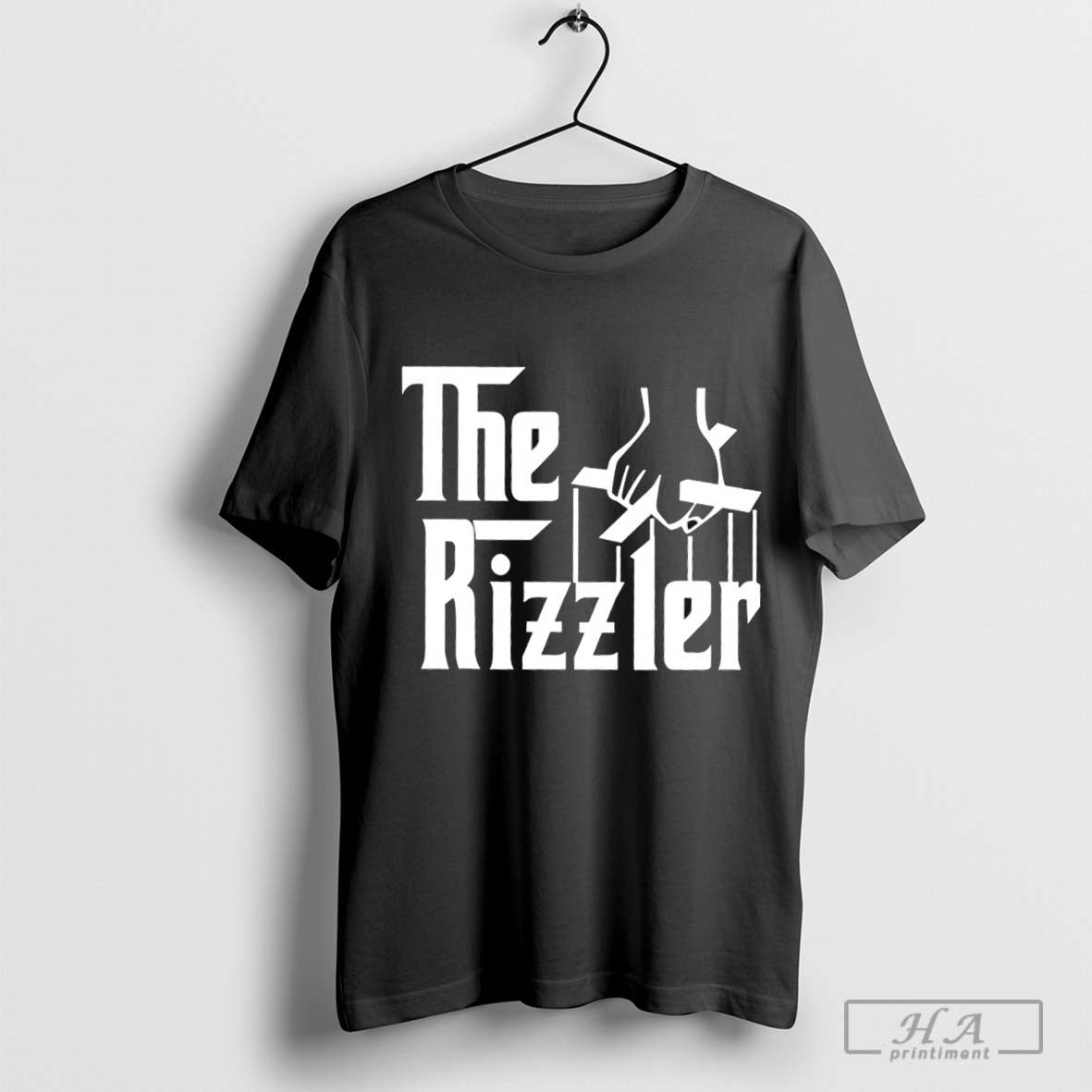 The Rizzler Godfather logo T-shirt