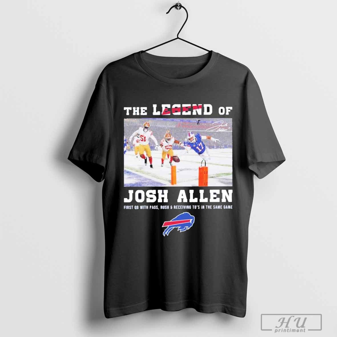 The Legend Of Josh Allen First With Pass Rush And Receiving To’s In The Same Game Shirt