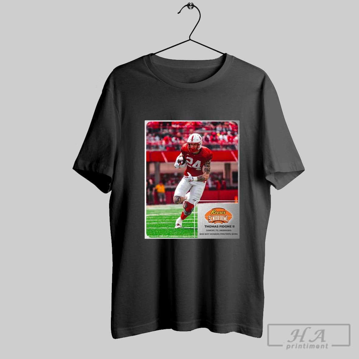 Thomas Fidone Ii Junior Te Nebraska Bad Boy Mowers Pinstripe Bowl The Senior Bowl Poster T Shirt