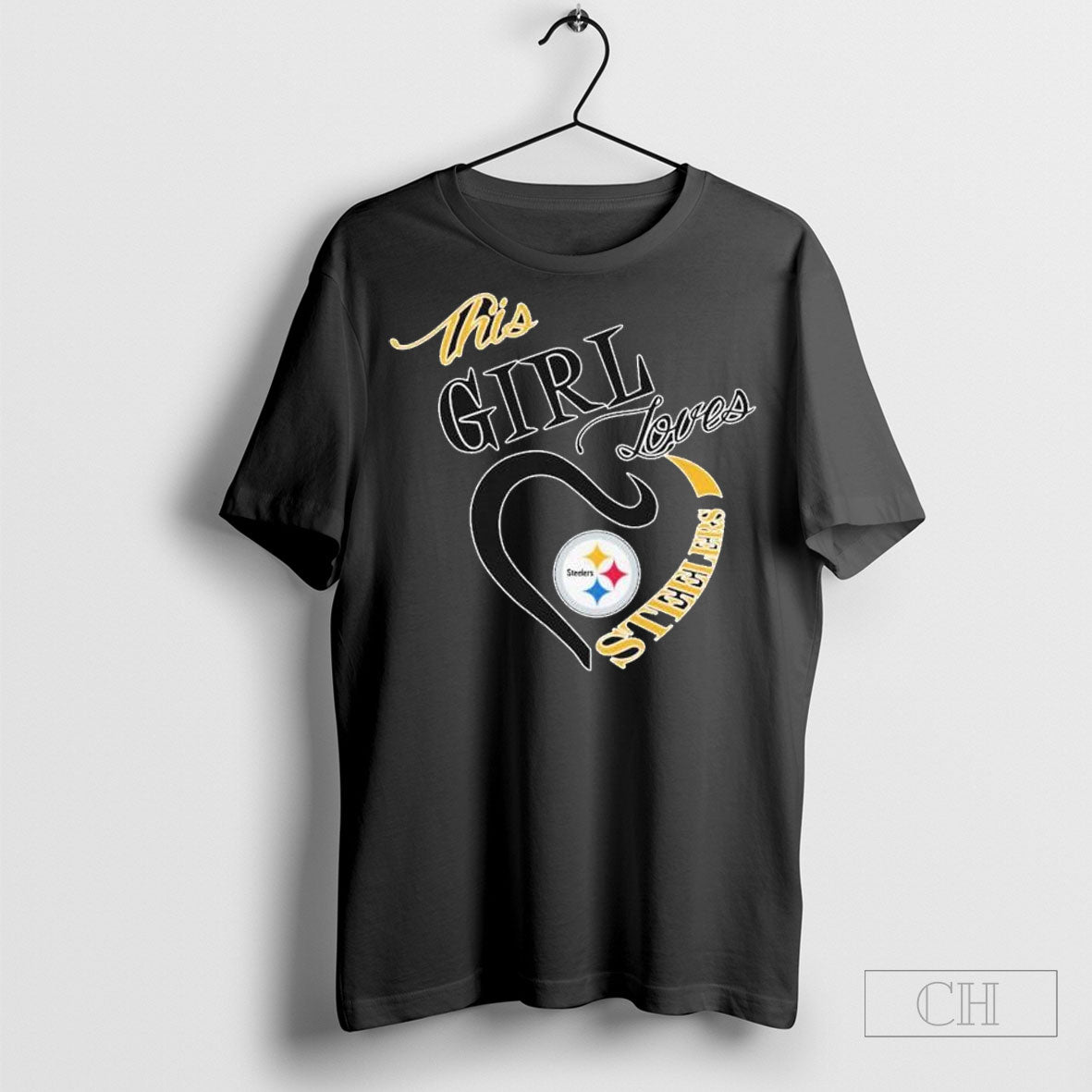 This Girl Loves Pittsburgh Steelers Heart T Shirt