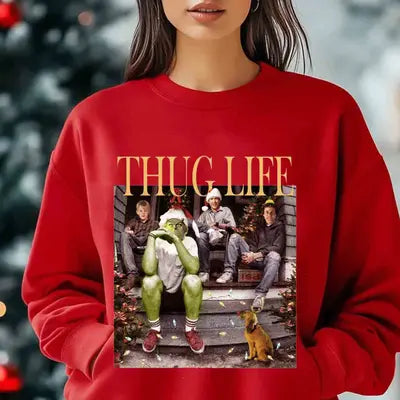 Thug Life Merry Grinchmas Sweatshirt Best Gift For Wife