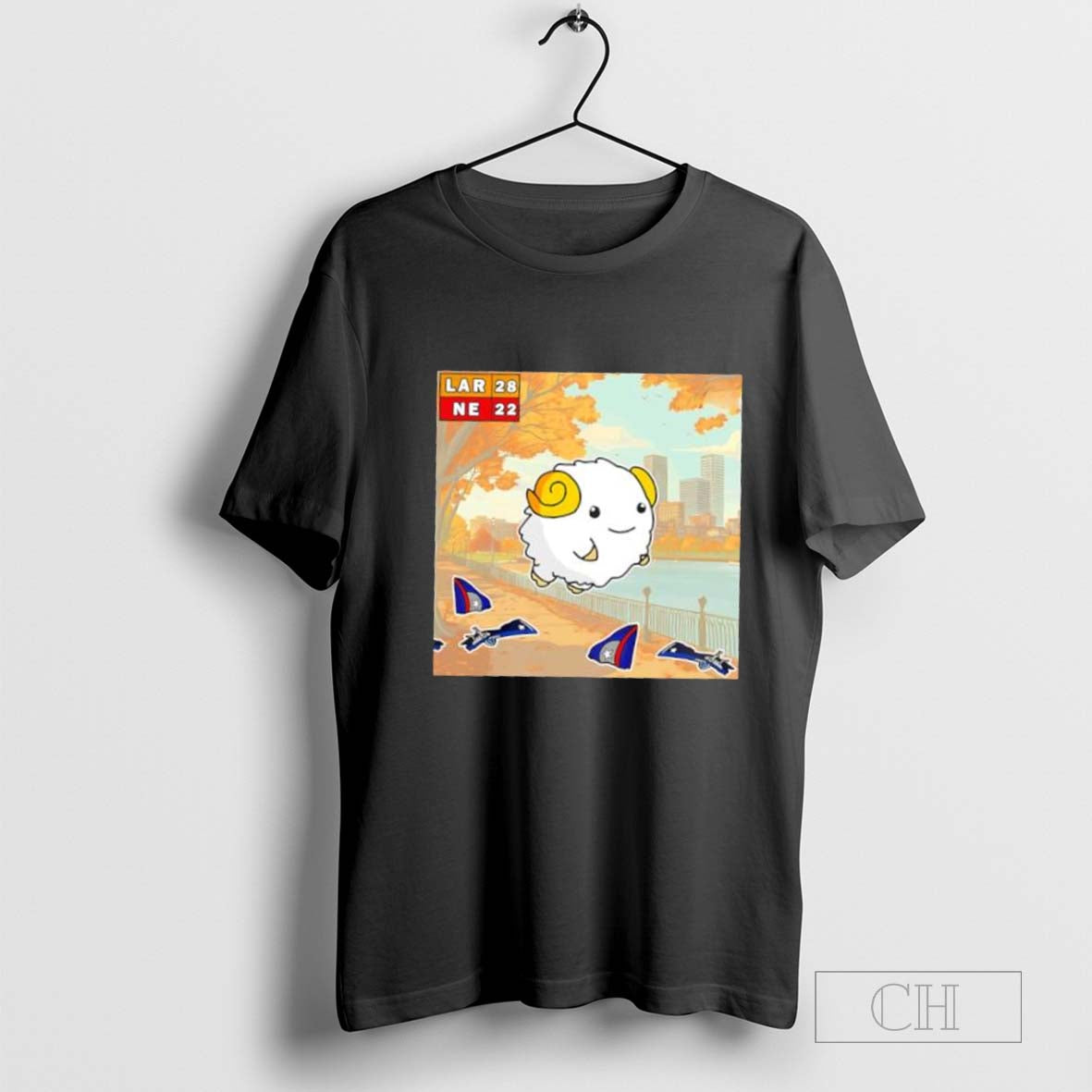 The Los Angeles Rams break down the New England Patriots mascot T shirt