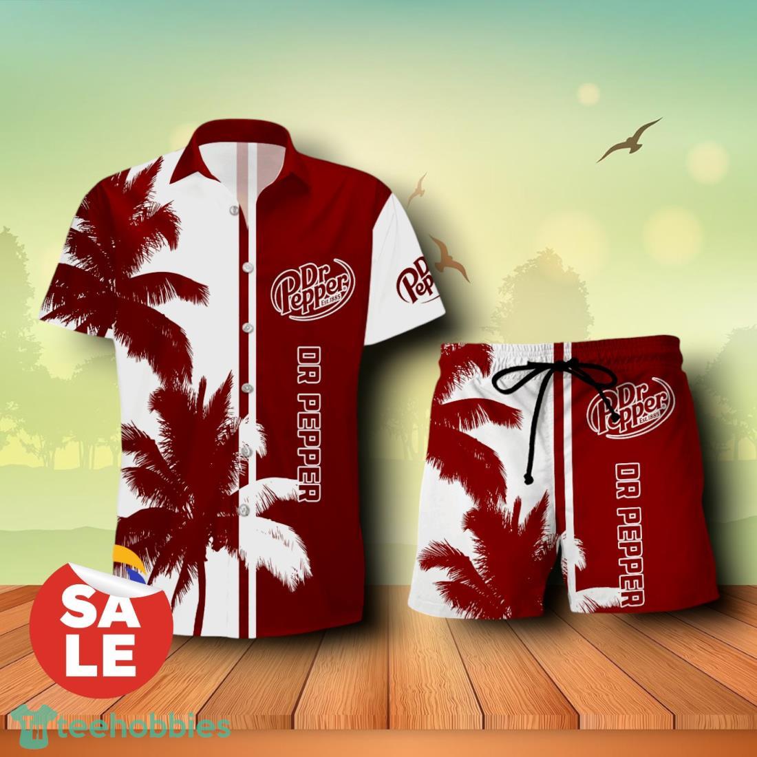 Dr Pepper Palm Tree Combo Hawaiian Shirt & Shorts For Men Women