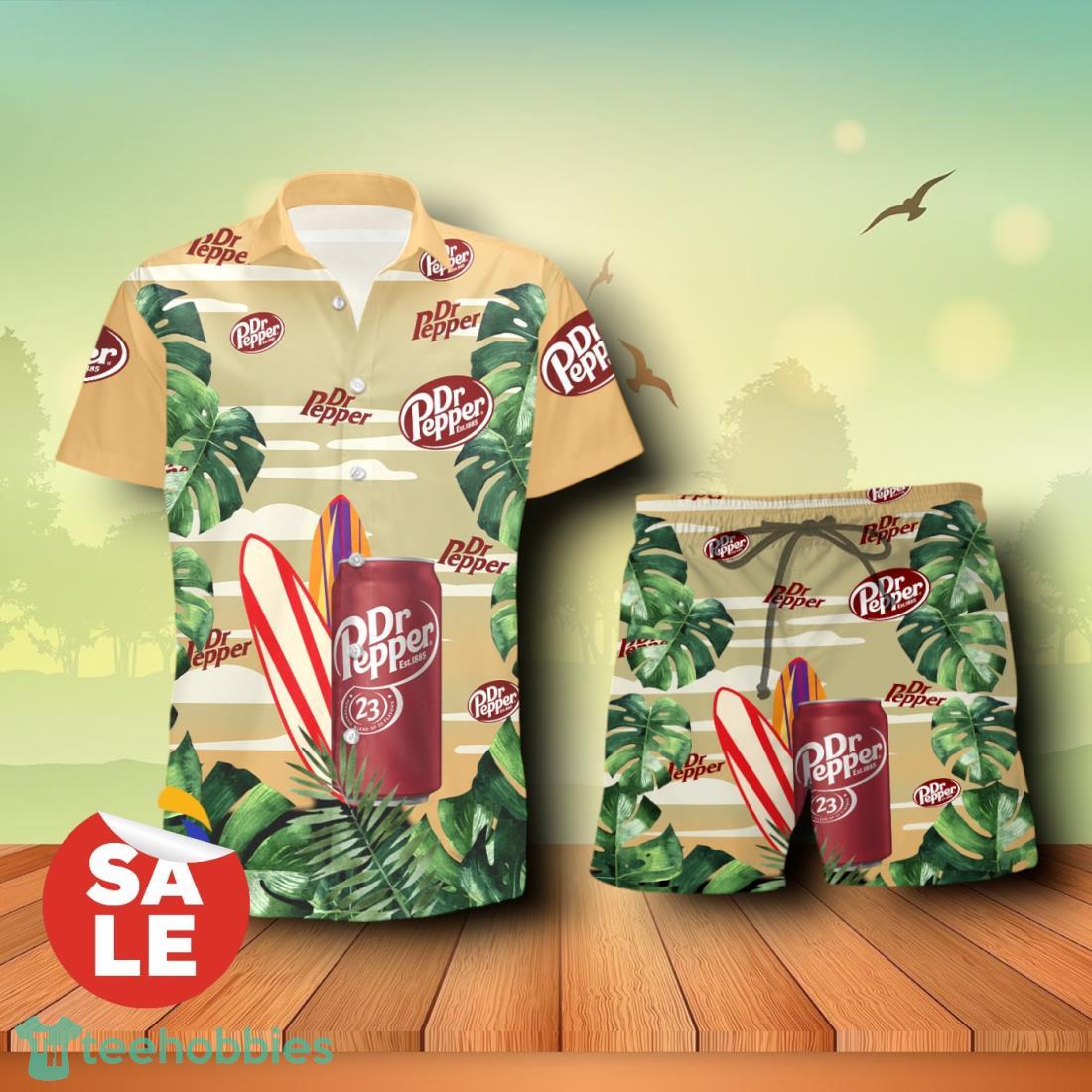 Dr Pepper Surfboard Tropical Forest Combo Hawaiian Shirt & Shorts For Men Women