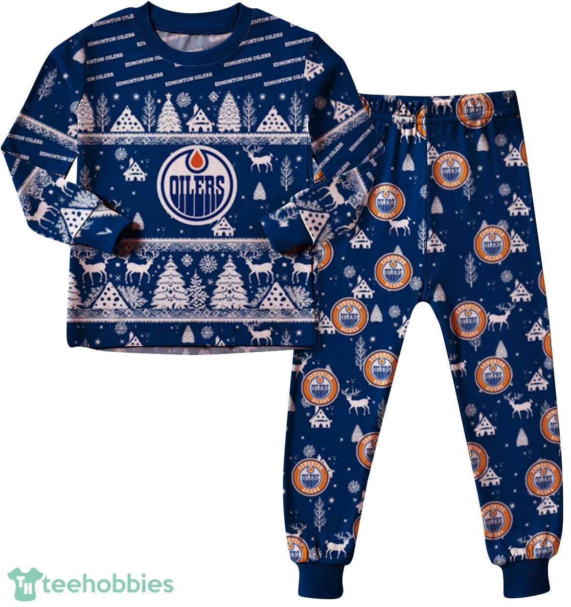 Edmonton Oilers Christmas Pattern Family Matching Pajamas Sets Best Gift For Christmas