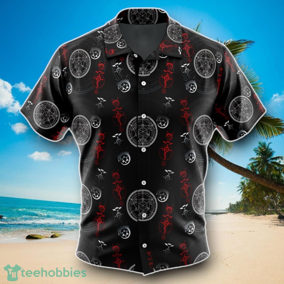 Edward Elric V1 Fullmetal Alchemist Men’s Short Sleeve Button Up Hawaiian Shirt Impressive Gift