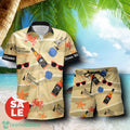 Evan Williams Summer Seafood Combo Hawaiian Shirt & Shorts For Men Women