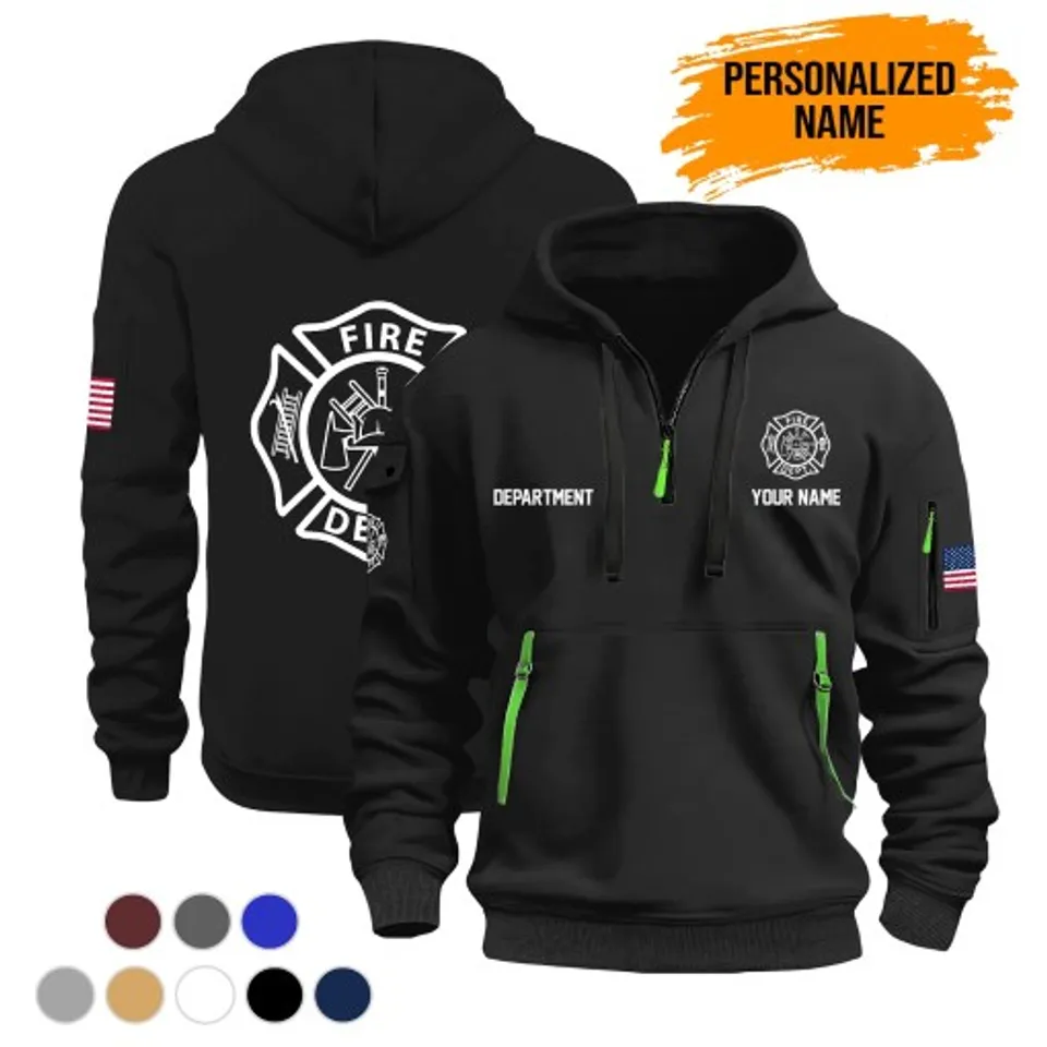 Personalized Name Love Firefighter  Tactical Hoodie