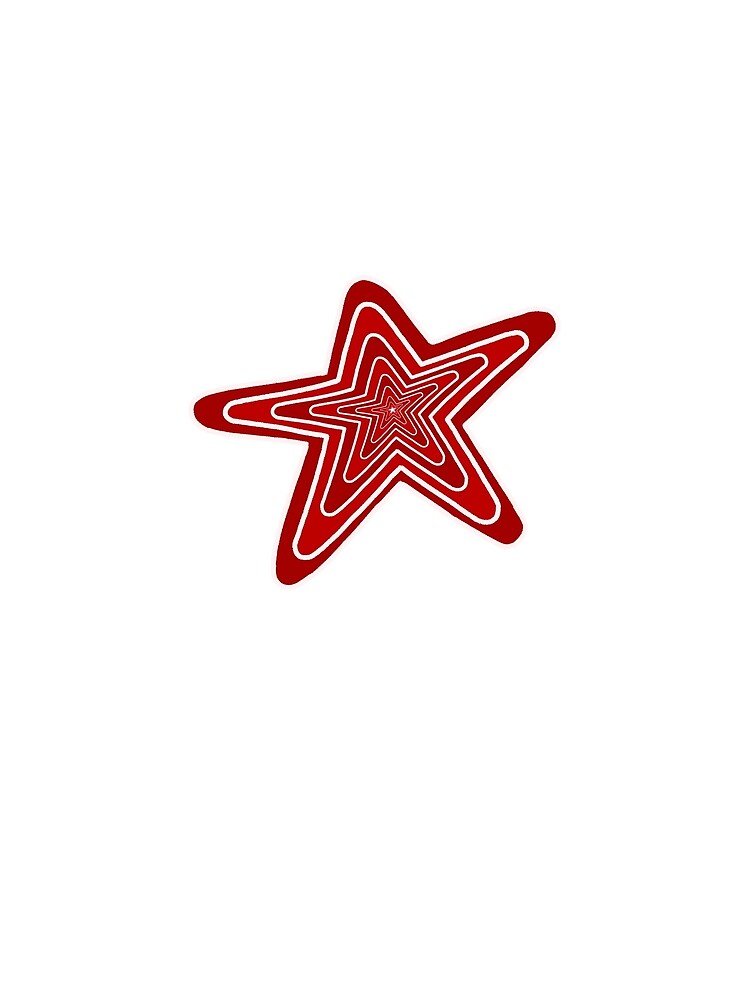 Red Retro Star Tunnel Y2K Psychedelic Illustration by BitDoodle